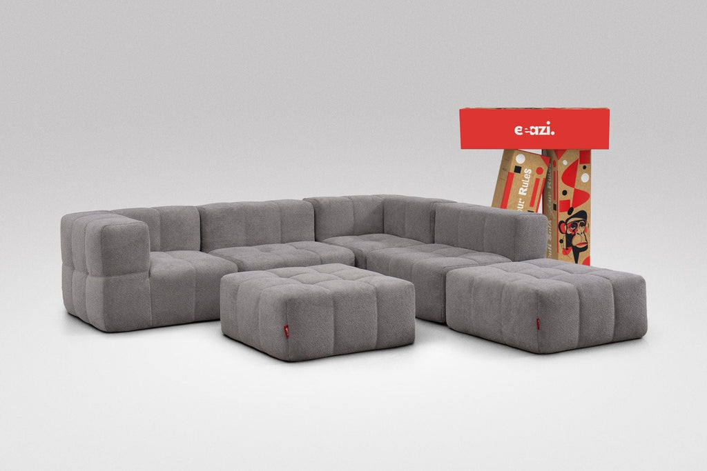 6 Teiliges Modulares Sofa – Grau-0