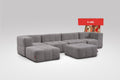 6 Teiliges Modulares Sofa – Grau-0