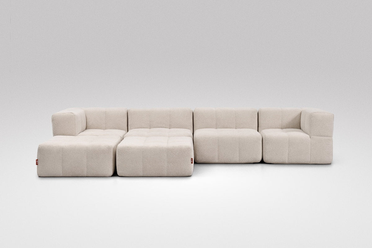 6 Teiliges Modulares Sofa – Beige-1
