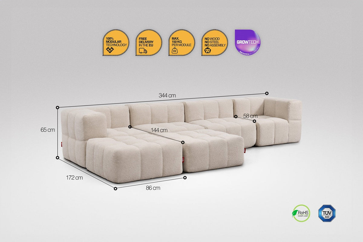 6 Teiliges Modulares Sofa – Beige-2