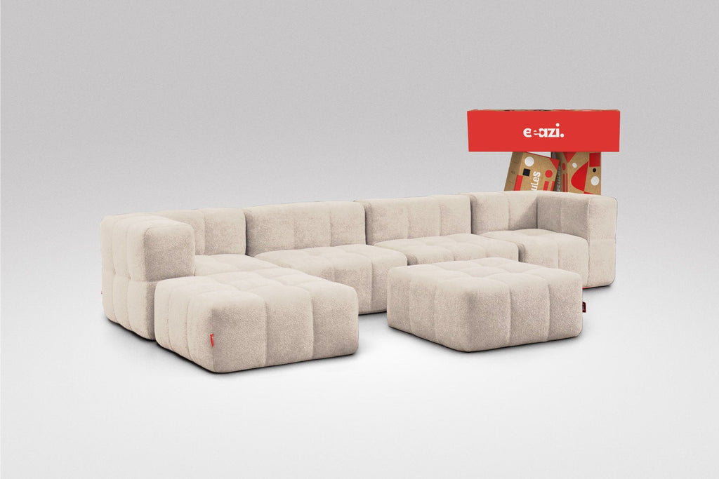6 Teiliges Modulares Sofa – Beige-0