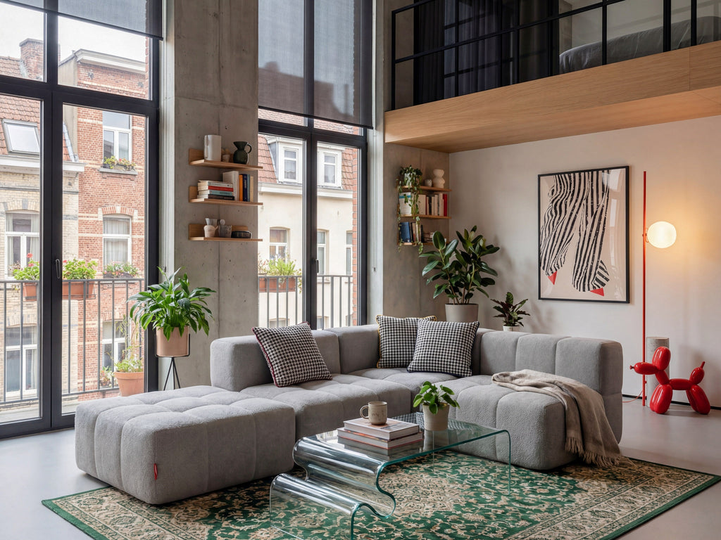 3 Teiliges Modulares Sofa – Grau-4