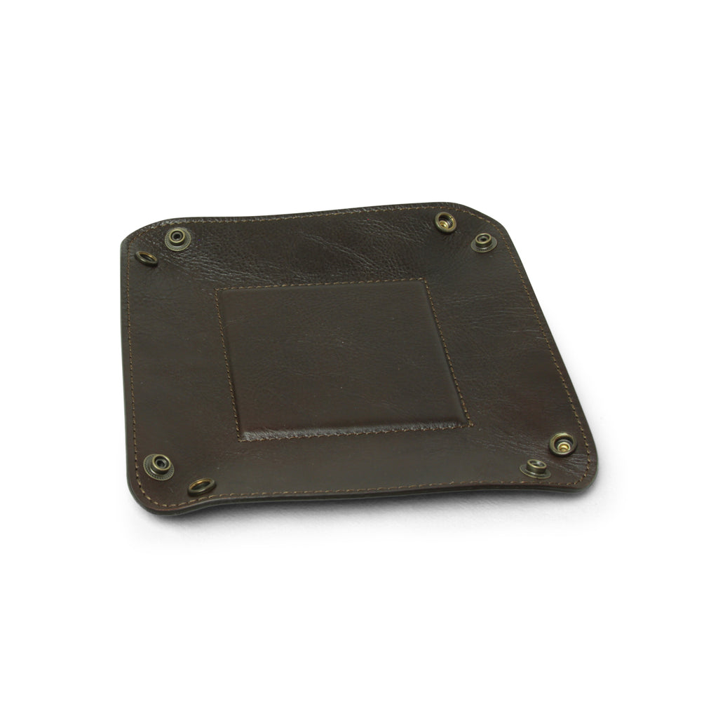 Full grain leather valet tray - dark brown-1