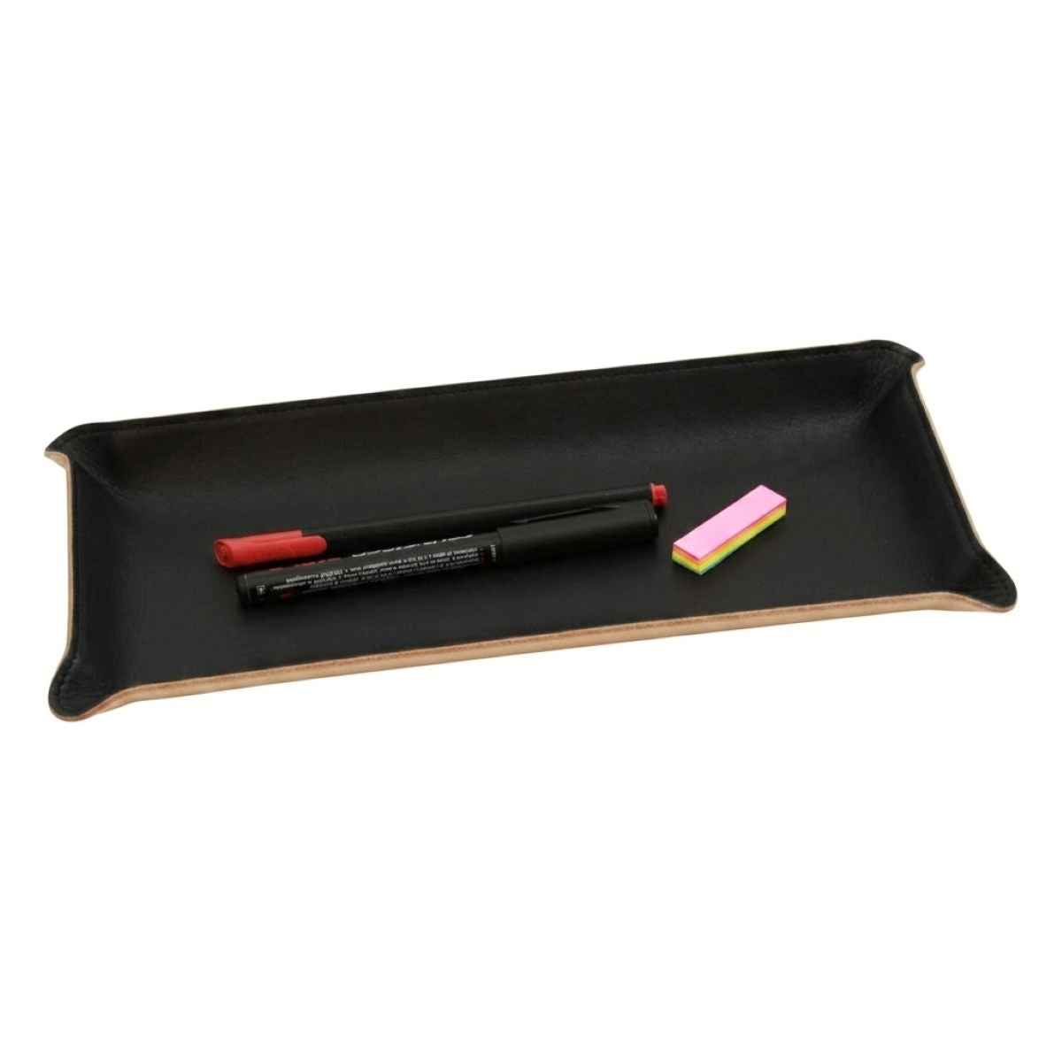 Leather desk tray - black-0