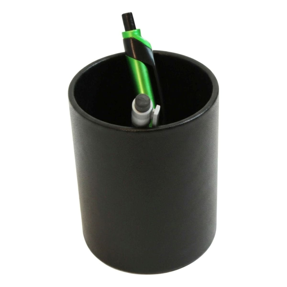 Leather pen cup - black-0