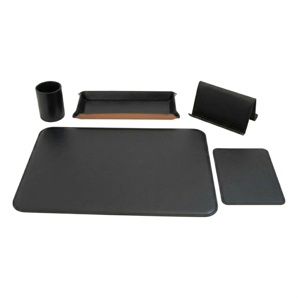 Leather desk kit - 5 pcs black-0