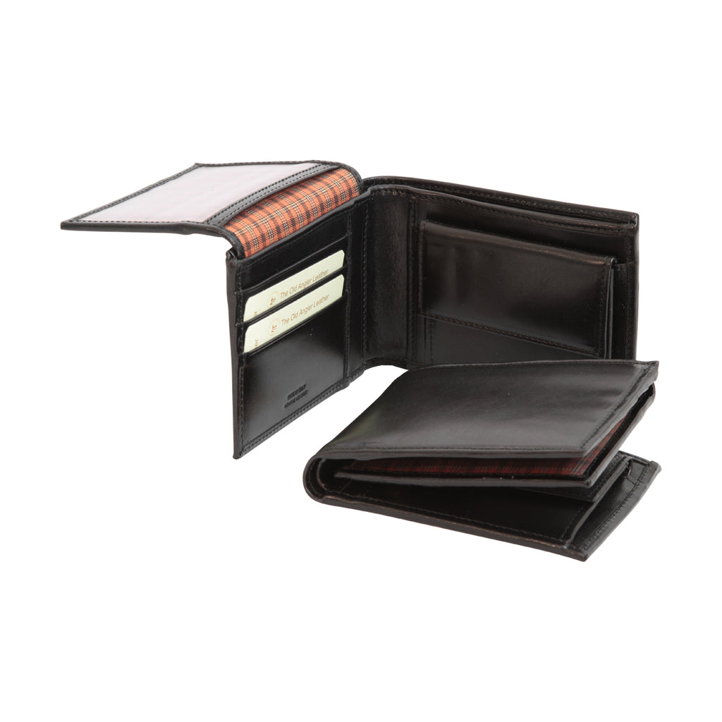 Men’s Leather Wallet with Coin Pocket in Full-Grain Leather. Black-1