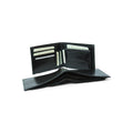 Leather wallet with coin pocket with RFID - black-1