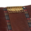 Full grain leather key ring 8 hooks - brown-1