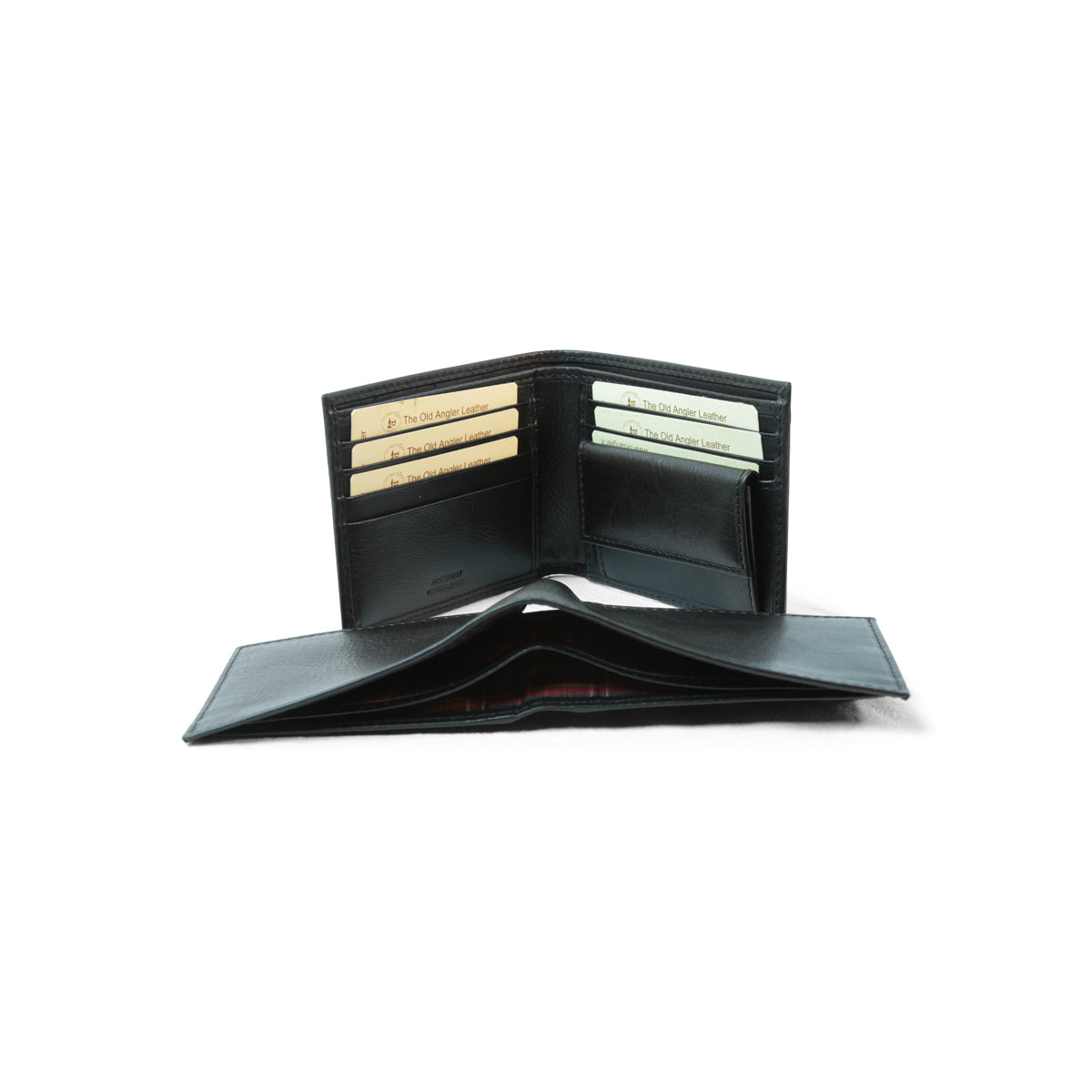 Leather wallet with coin pocket and RFID - black-1