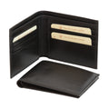 Leather bifold wallet for man with RFID- black-1
