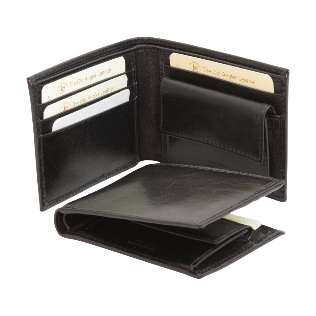 Leather wallet with RFID- black-0