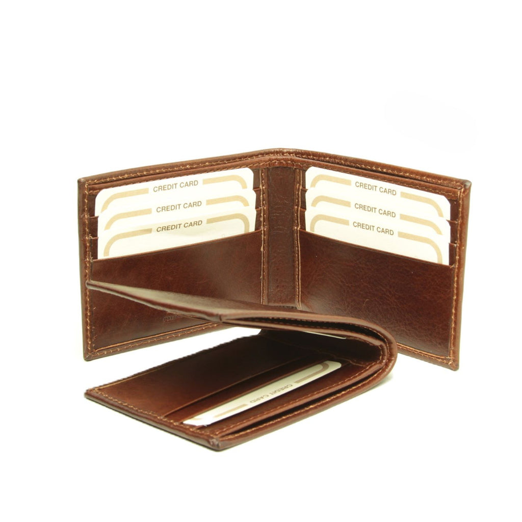 Men’s Italian Leather Wallet in Full-Grain Leather - Brown-0