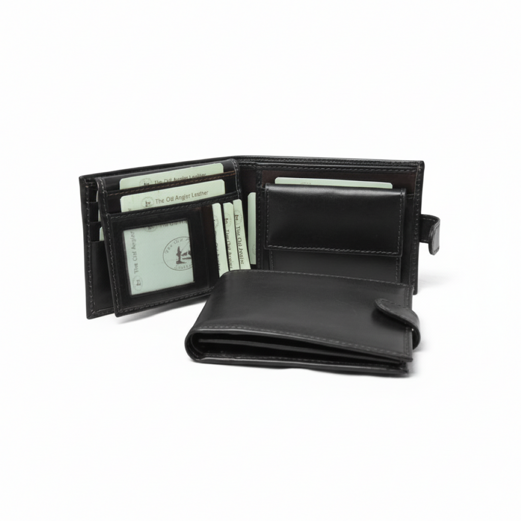 Leather Bifold Wallet  - Black with RFID-0