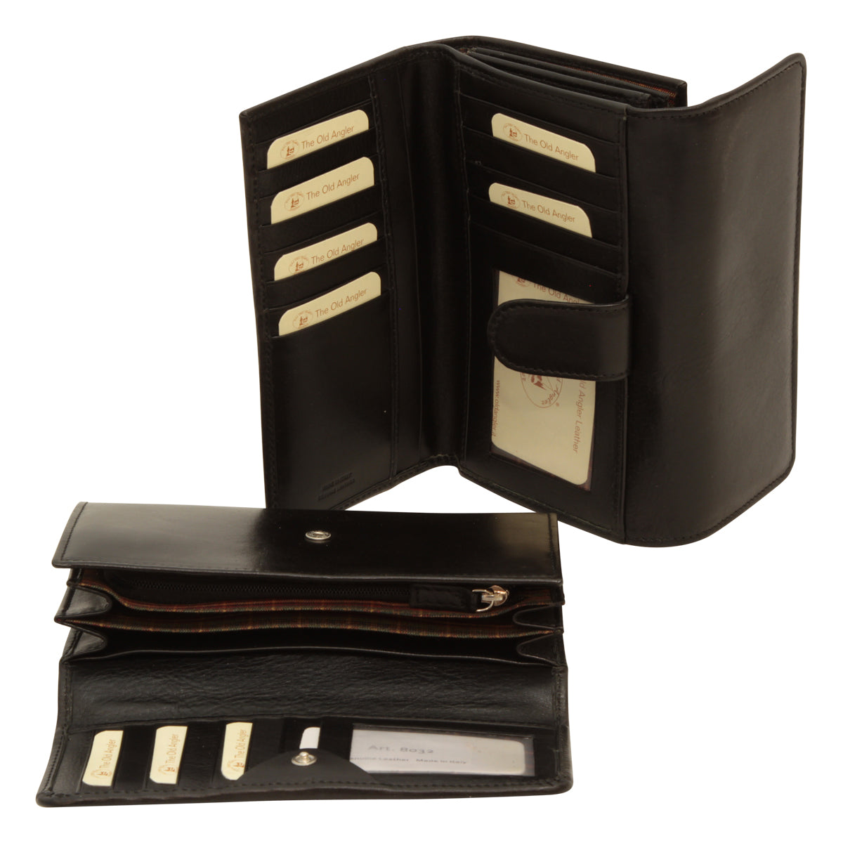 Women's leather wallet - Black with RFID-0