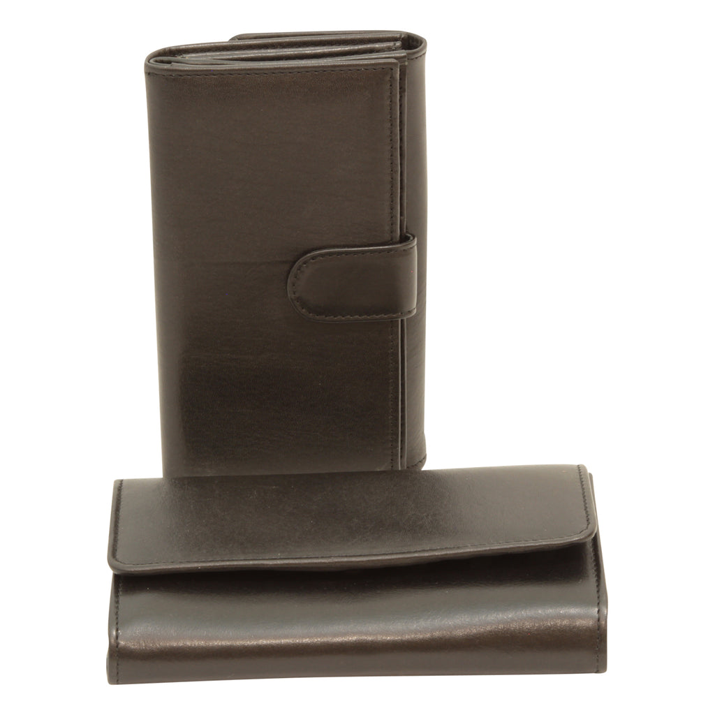 Women's leather wallet - Black with RFID-1