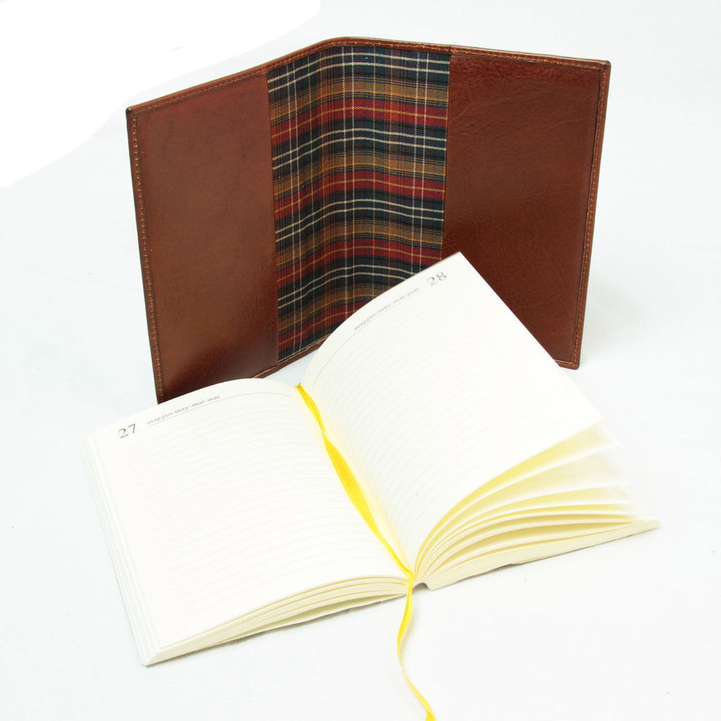 Full grain leather small daily planner - brown-0
