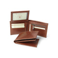 Leather wallet with coin pocket and RFID - brown-1