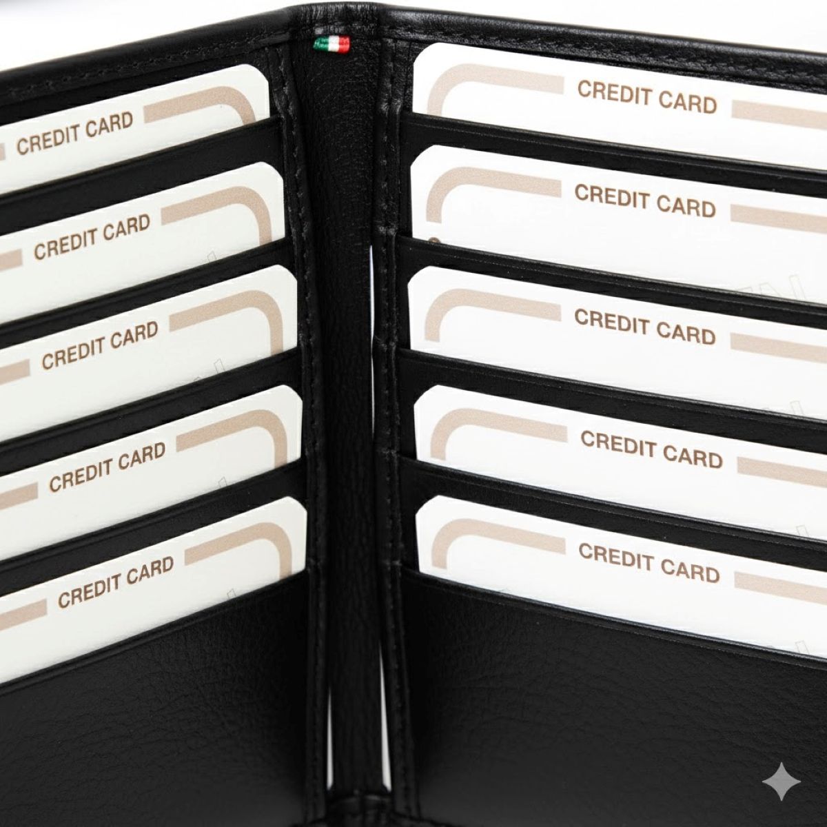 Leather Card Holder with RFID Protection - Black-1