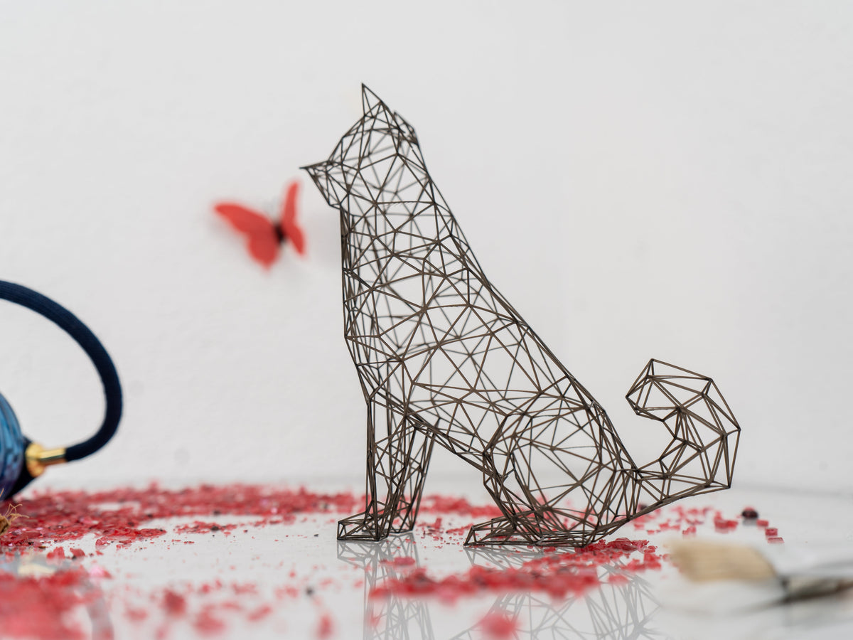 Adorable Akita Dog Sculpture-1