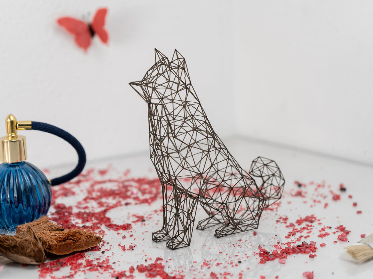 Adorable Akita Dog Sculpture-3