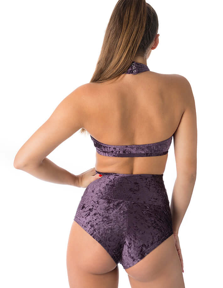 Velvet Halter Top Sports Bra – Lisette-1