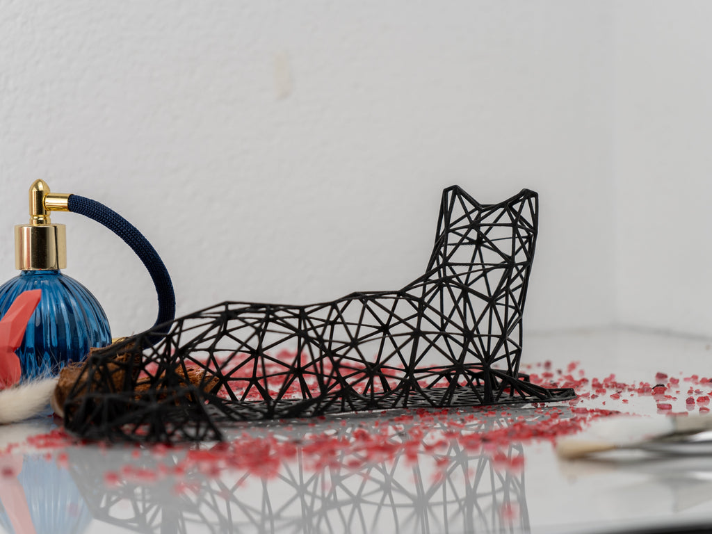 Elegant Cat Laying Decor Sculpture-3