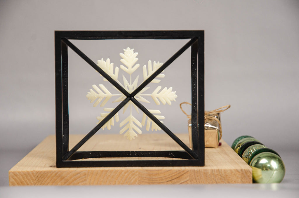 Snowflake Cube –  Minimalist Cube Design for Winter-Inspired Home Decor-3