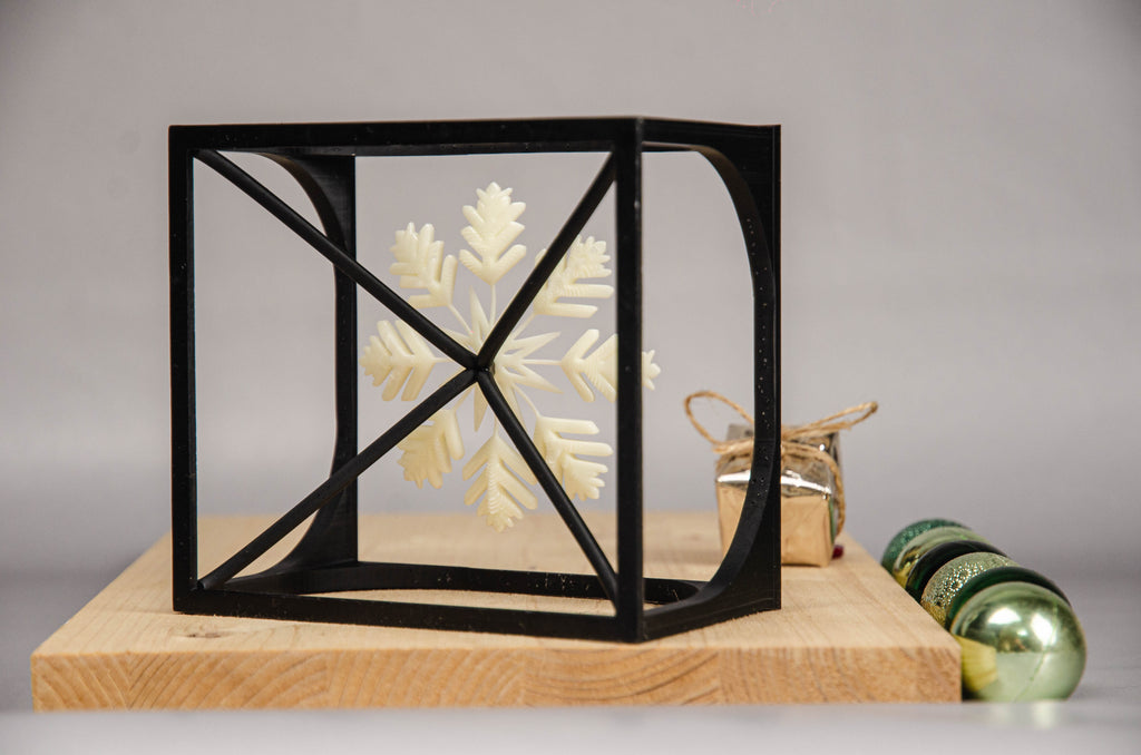 Snowflake Cube –  Minimalist Cube Design for Winter-Inspired Home Decor-4