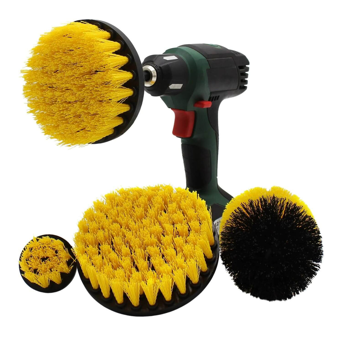 Drill Brush Set of 4 (yellow hard fibers)-0