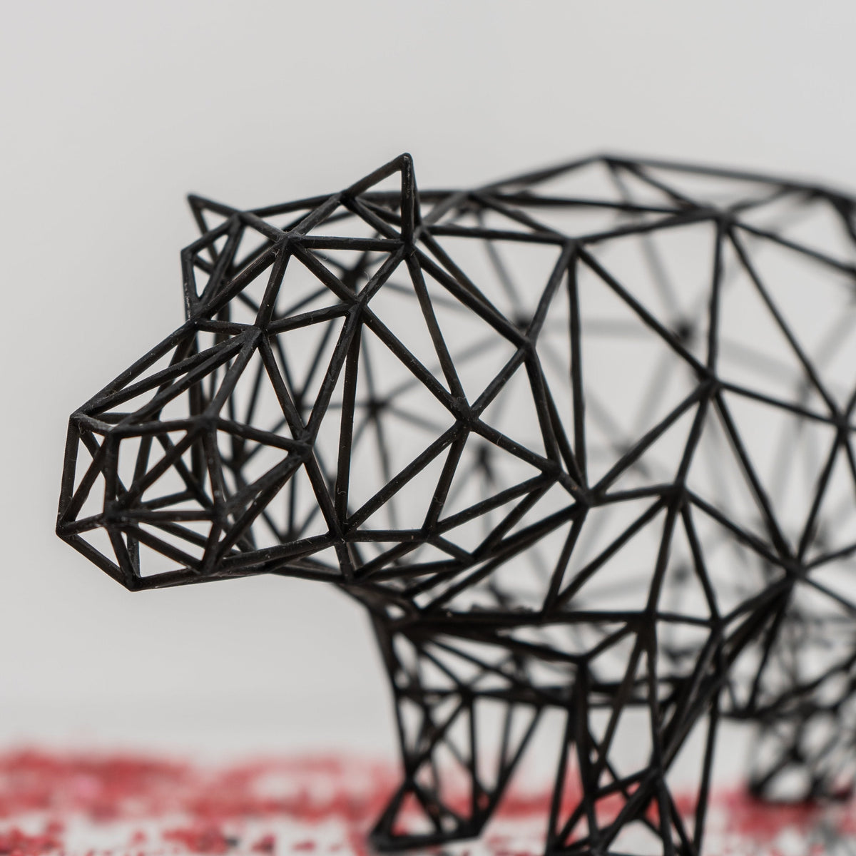 Line Art 3D Hippo Decor Sculpture-0