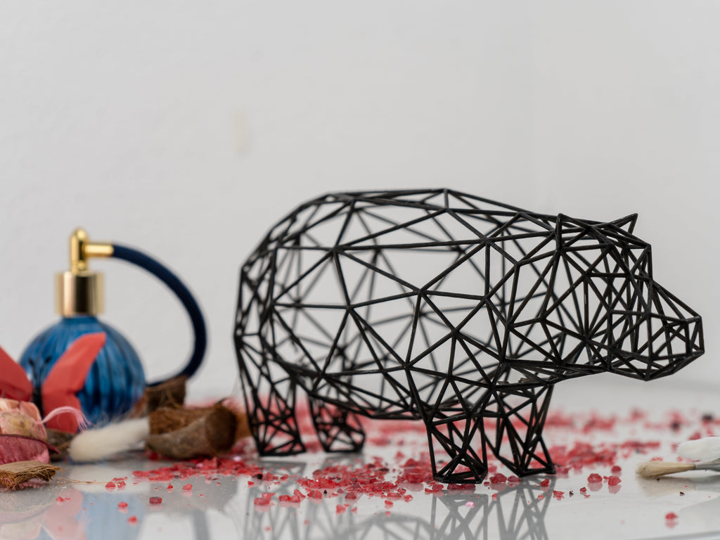 Line Art 3D Hippo Decor Sculpture-3