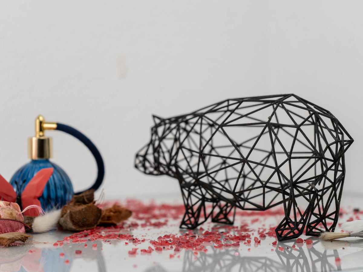 Line Art 3D Hippo Decor Sculpture-4
