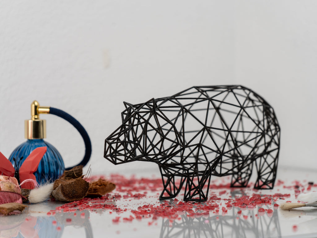 Line Art 3D Hippo Decor Sculpture-1