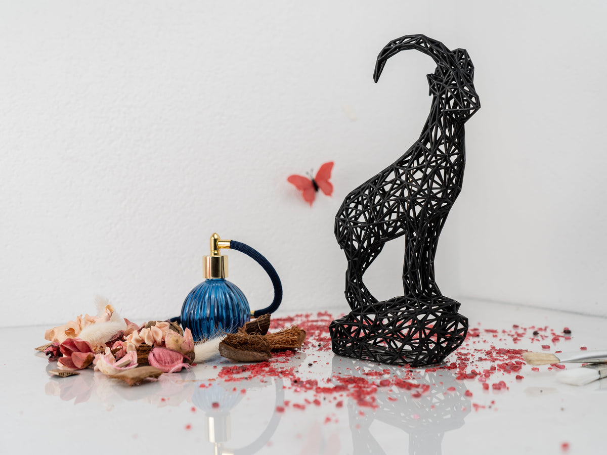 Geometric Capricorn Ibex Zodiac Sign Sculpture-2