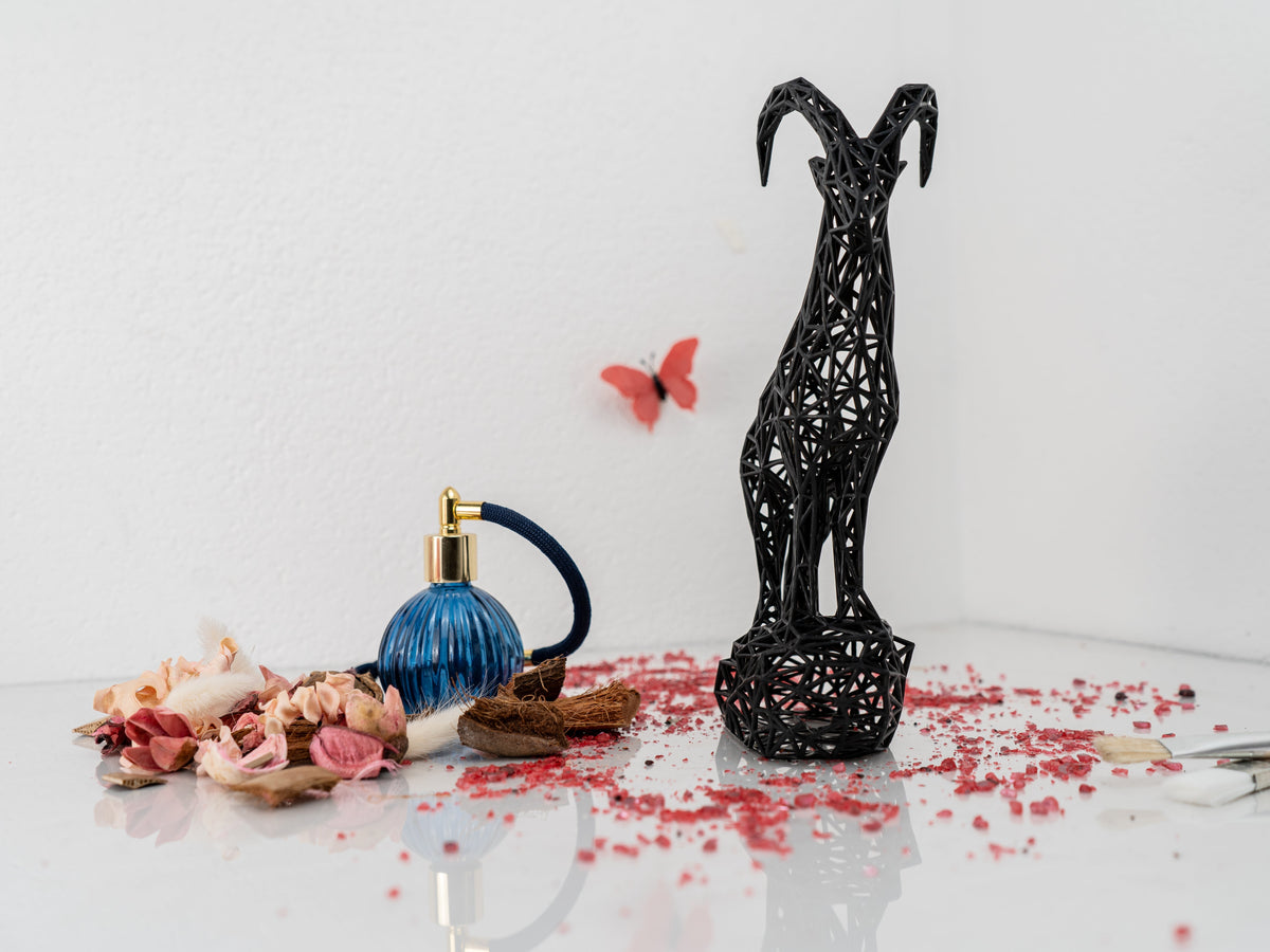 Geometric Capricorn Ibex Zodiac Sign Sculpture-4