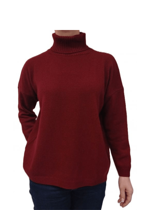 Maglia Donna Over Collo Alto Cashmere Rigenerato-2