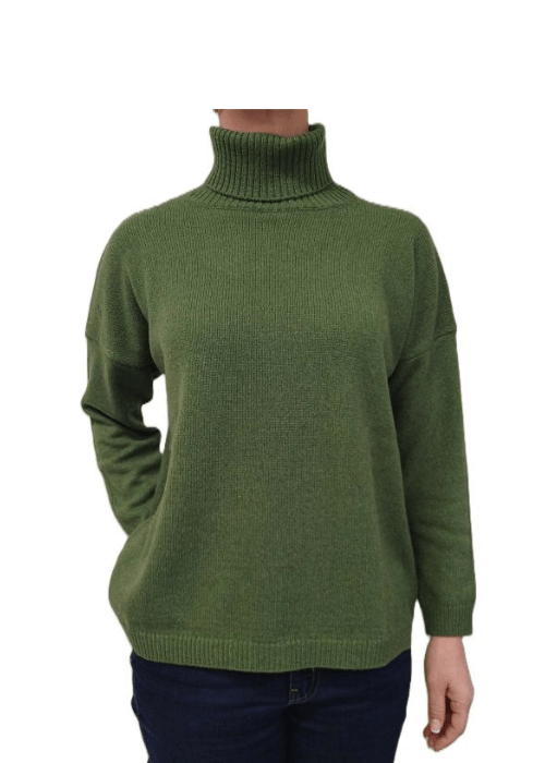 Maglia Donna Over Collo Alto Cashmere Rigenerato-3