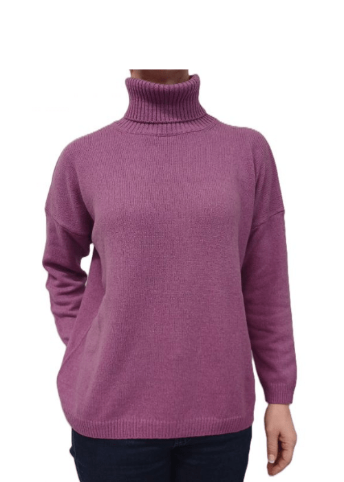 Maglia Donna Over Collo Alto Cashmere Rigenerato-4