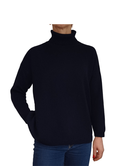 Maglia Donna Over Collo Alto Cashmere Rigenerato-7