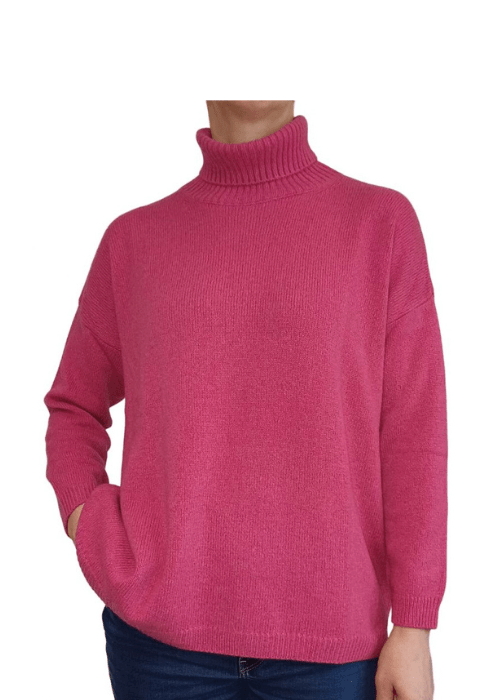 Maglia Donna Over Collo Alto Cashmere Rigenerato-10