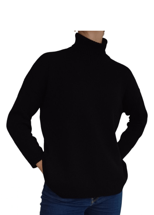 Maglia Donna Over Collo Alto Cashmere Rigenerato-12