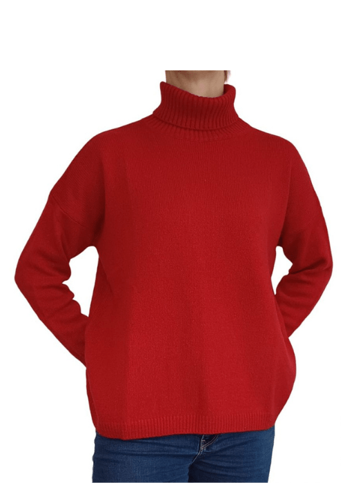 Maglia Donna Over Collo Alto Cashmere Rigenerato-13