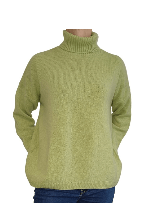Maglia Donna Over Collo Alto Cashmere Rigenerato-14
