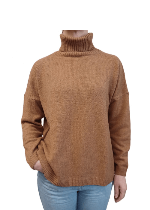 Maglia Donna Over Collo Alto Cashmere Rigenerato-9