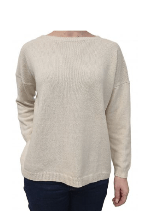 Maglia Donna Over Scollo Barca Cashmere Rigenerato-0