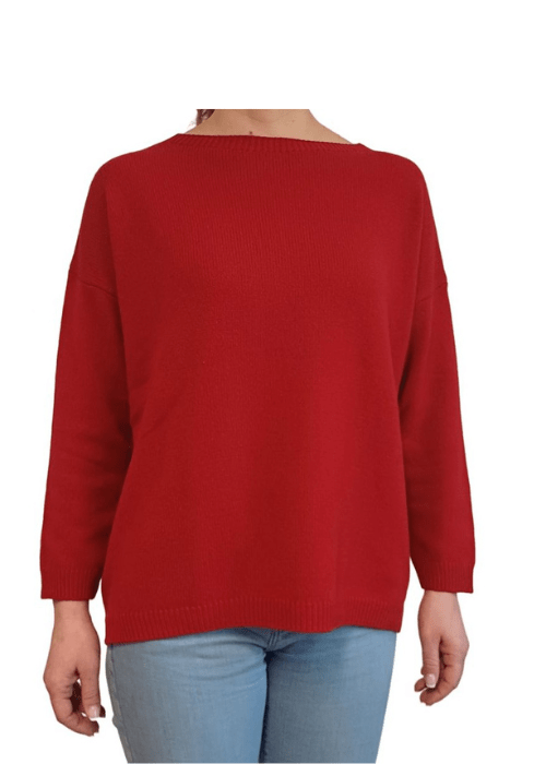 Maglia Donna Over Scollo Barca Cashmere Rigenerato-4