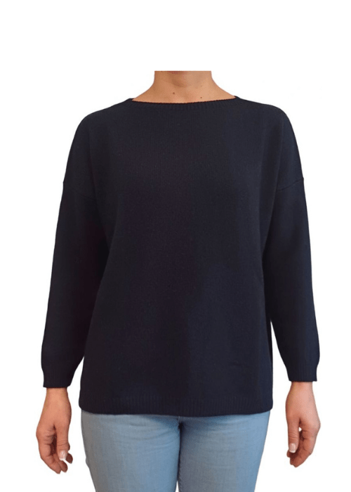 Maglia Donna Over Scollo Barca Cashmere Rigenerato-6
