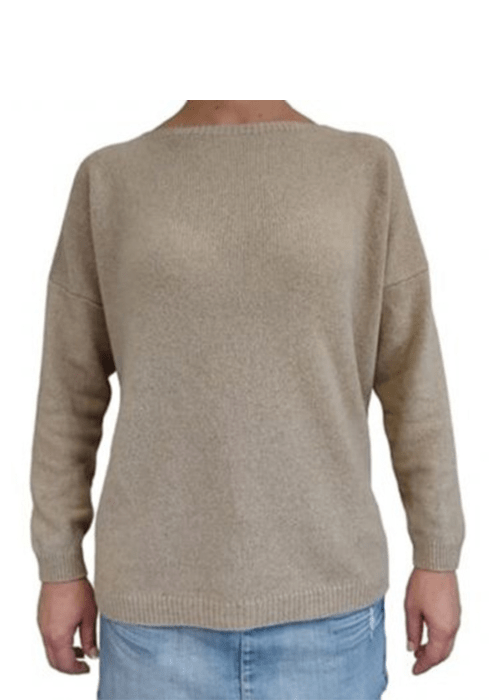 Maglia Donna Over Scollo Barca Cashmere Rigenerato-5
