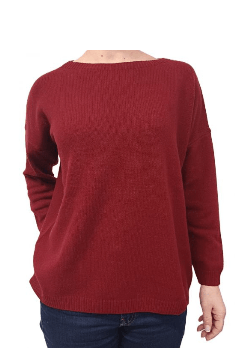 Maglia Donna Over Scollo Barca Cashmere Rigenerato-7